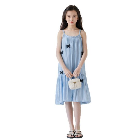 Mädchen Hosentender Rock 2025 Sommer Neues Kinderkleid modische Eltern-Kind-Outfits mittel- und großer Kinder Beach Urlaubsrand Rock