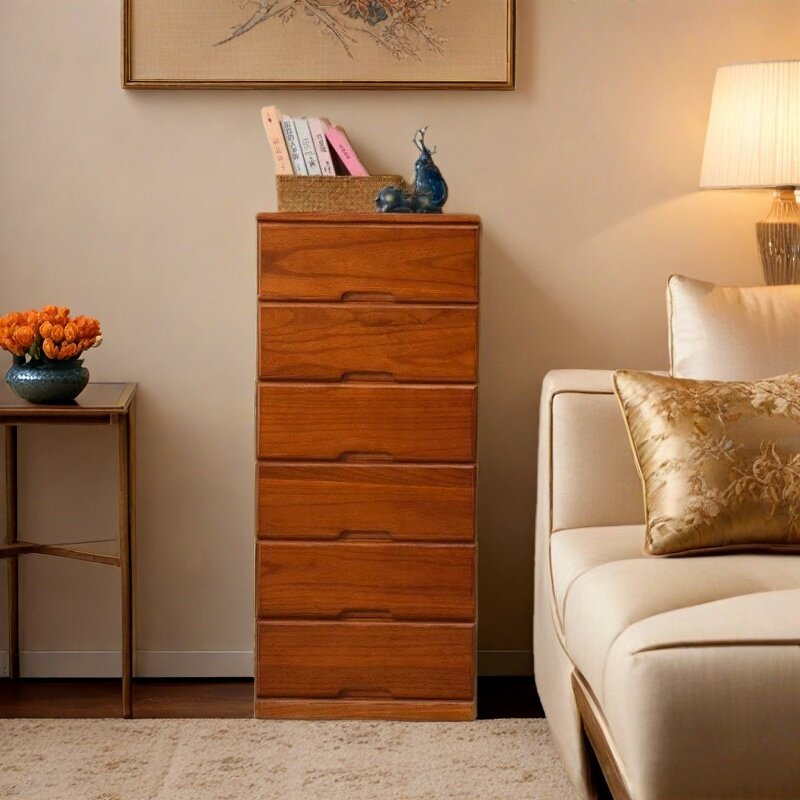 60cm深长实木抽屉式夹缝收纳柜家用多层五斗储物整理柜床头杂物柜,淘宝优惠券,粉丝福利购,淘宝优惠卷