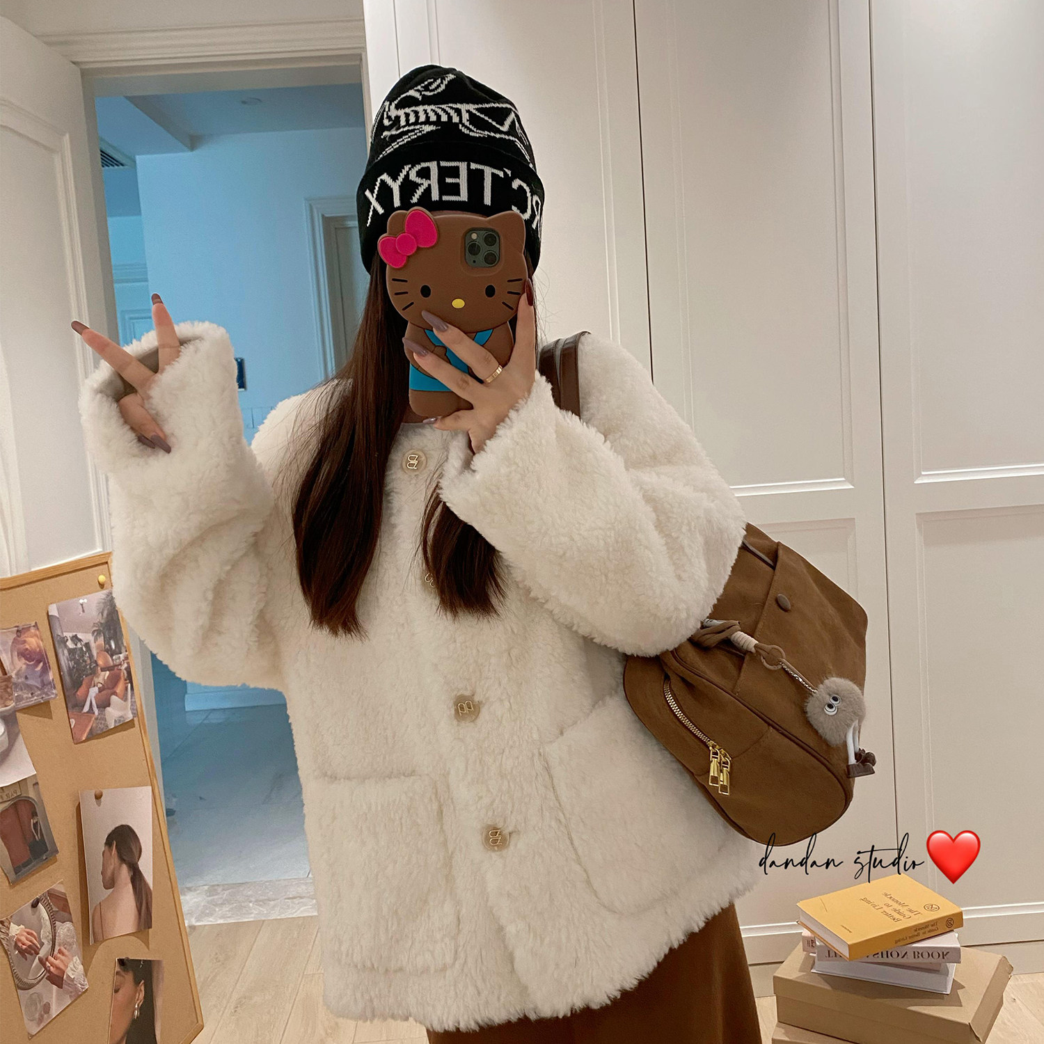 软软小绵羊/100羊羔毛皮毛一体简约宽松2025新款皮草毛毛外套女冬,淘宝优惠券,粉丝福利购,淘宝优惠卷