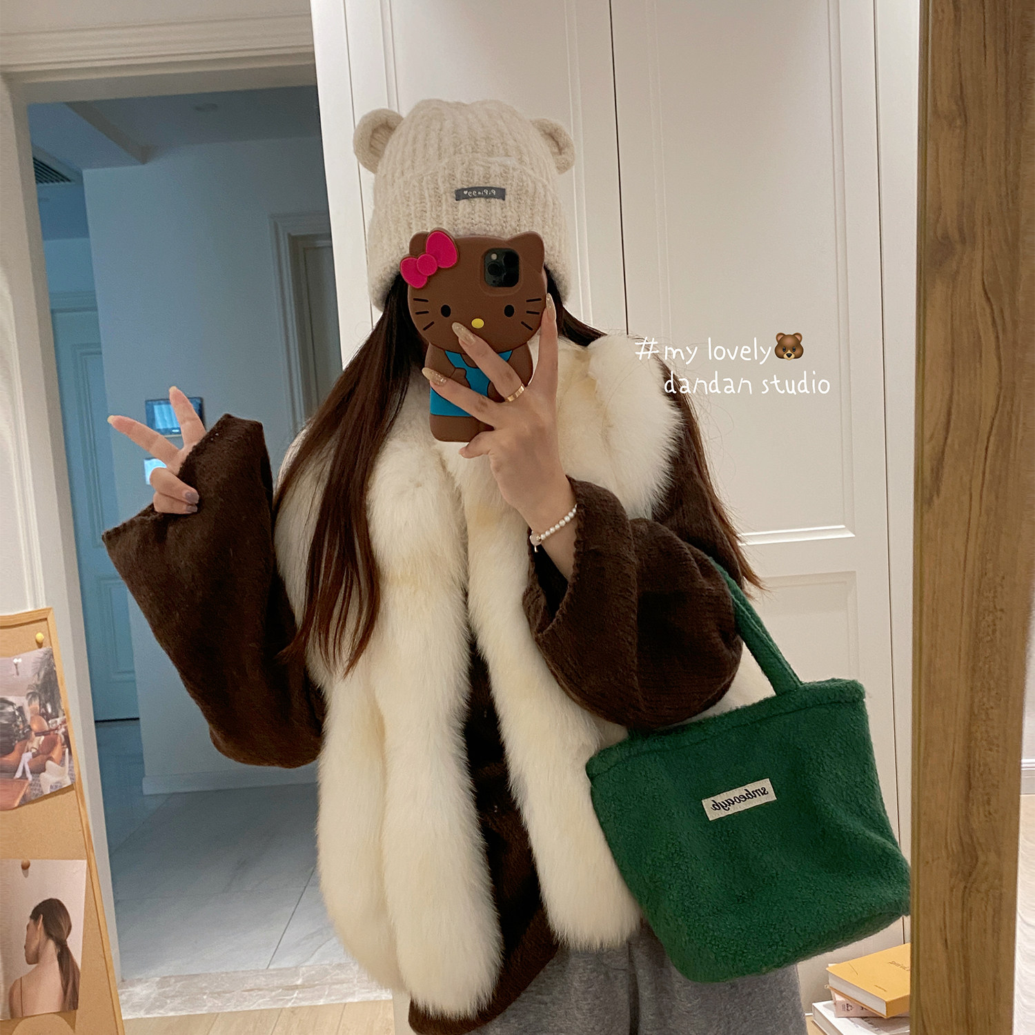 博主时髦叠穿整皮芬兰蓝狐竖条狐狸毛马甲2025新款毛毛外套皮草女 - 图1