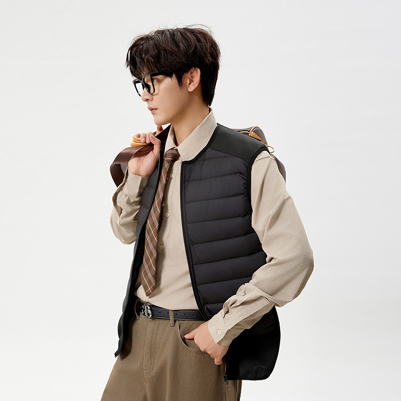 撤标撤柜(N)秋冬男士新款休闲时尚舒适保暖轻薄圆领羽绒马甲,淘宝优惠券,粉丝福利购,淘宝优惠卷