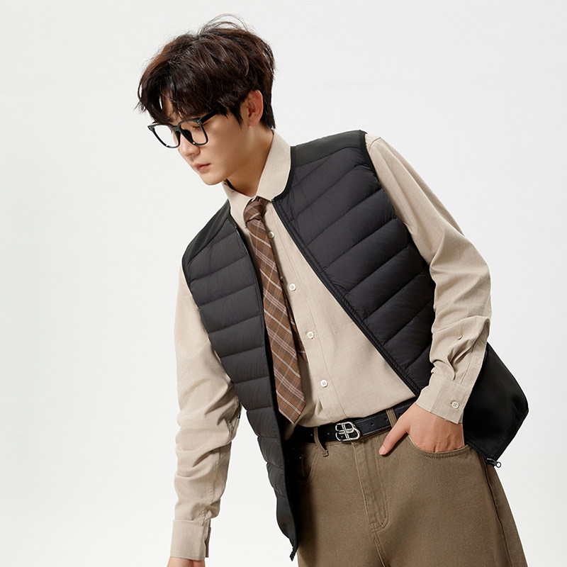 撤标撤柜(N)秋冬男士新款休闲时尚舒适保暖轻薄圆领羽绒马甲,淘宝优惠券,粉丝福利购,淘宝优惠卷