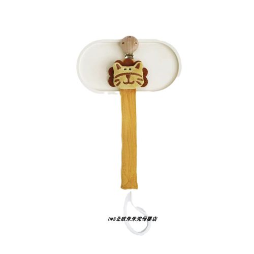 ins卡通动物宝宝安抚奶嘴链防掉链防丢挂饰婴儿布艺玩具牙胶挂饰 - 图3