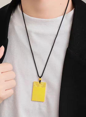 金包银古法祥云平安无事牌吊坠小方牌项链实心挂坠男女款节日礼物