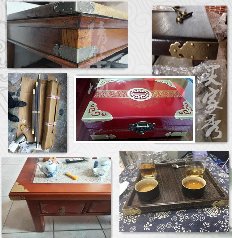 仿古中式纯铜护角箱子桌椅首饰盒包角全铜装饰镂空双面角花铜脚片,淘宝优惠券,粉丝福利购,淘宝优惠卷