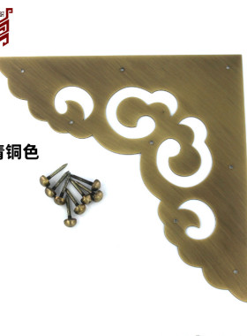 中式仿古大门纯铜角花古建四合院民宿双开门庭院门实木门黄铜包角