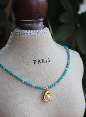 设计绿松石无品牌珍珠吊坠