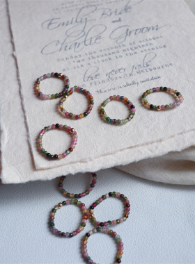 巴西碧玺弹力戒指戒指百搭