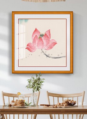 客厅餐厅玄关新中式招财荷花挂画