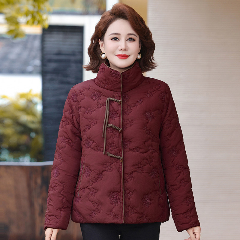 妈妈秋冬装羽绒棉服外套2025新款洋气中老年人加绒保暖棉衣女短款,淘宝优惠券,粉丝福利购,淘宝优惠卷