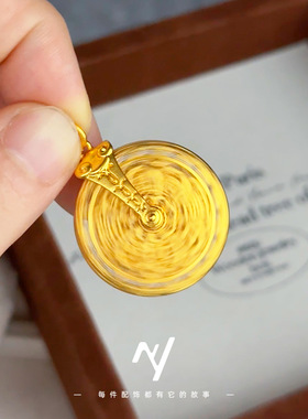 越南沙金国风古法金镂空花丝六字真言可转动挂绳吊坠挂绳项链批发