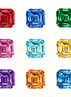 长方形阿斯切彩色培育宝石3x4/3x5mm合成人造配石