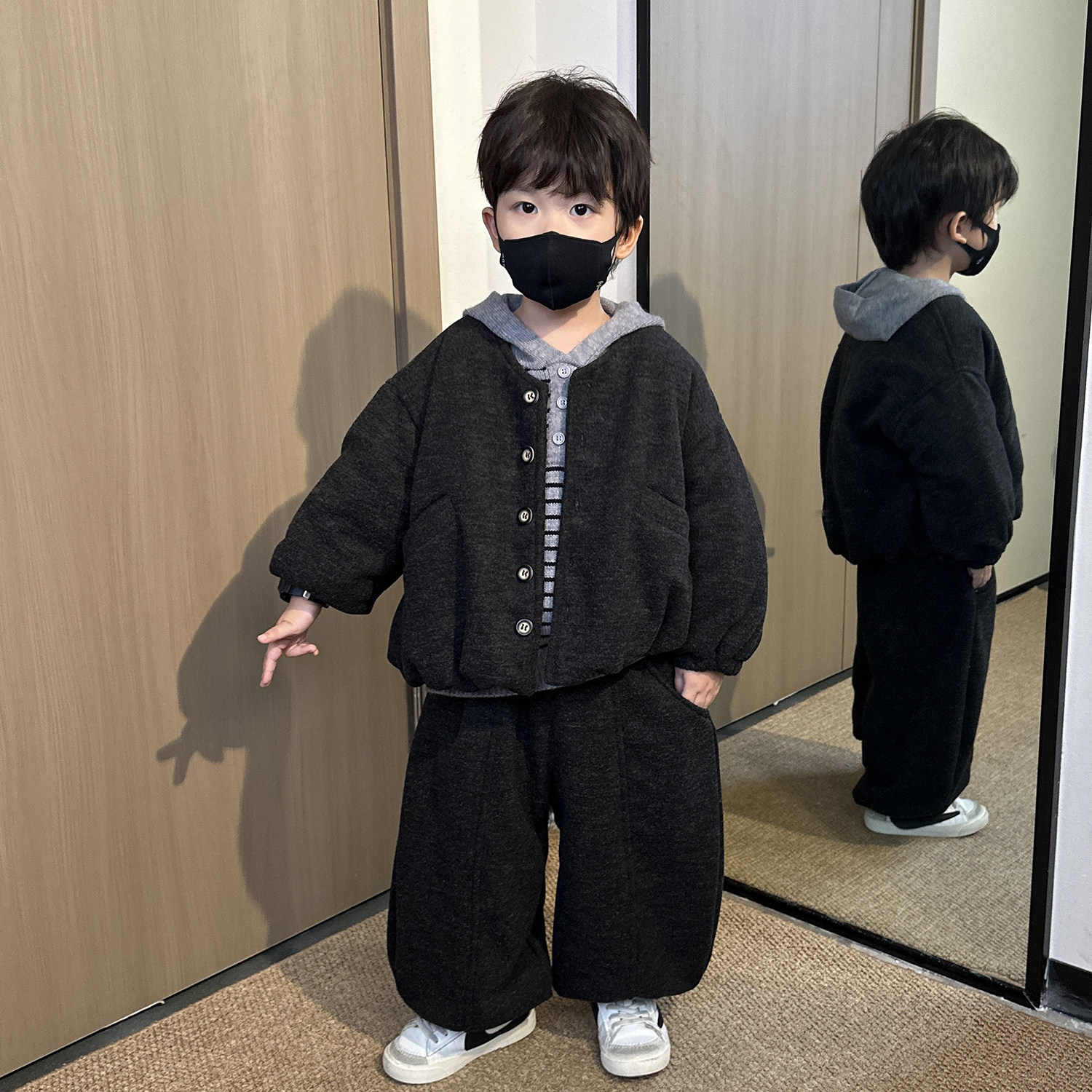 男童加绒加厚套装冬装2025新款儿童秋冬季毛衣宝宝夹棉外套三件套,淘宝优惠券,粉丝福利购,淘宝优惠卷