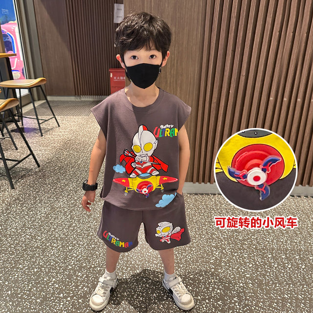 Ultraman Clothes Boys Summer Vest Set Handsome