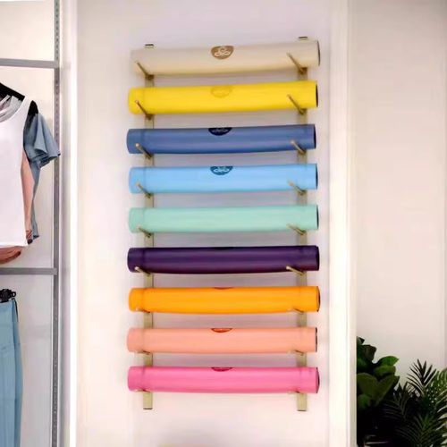 瑜伽馆健身房置物架放瑜伽垫的架子收纳架挂架运动墙面大容量壁挂 - 图0