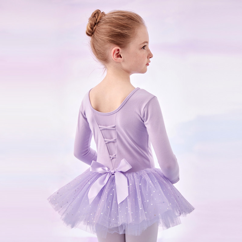 儿童舞蹈服女童芭蕾舞裙加绒秋冬季长袖体操服女练功服中国舞服装