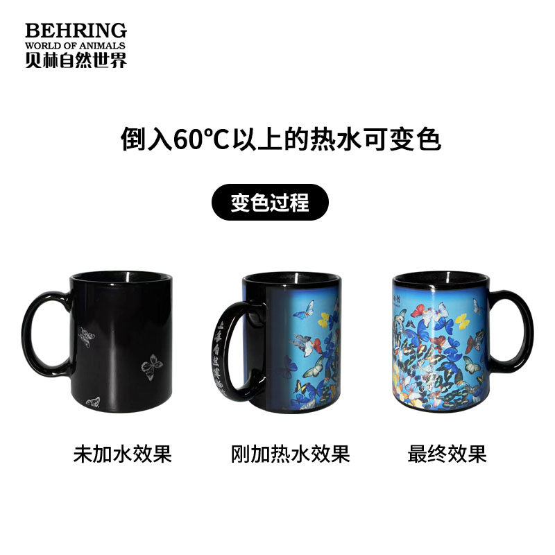 贝林自然世界X上海自然博物馆蝴蝶变色马克杯创意文创博物馆好礼