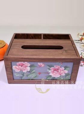 实木收纳客厅茶室苏绣双面绣