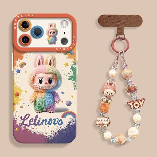 可爱彩色拉卡通适用iPhone17pro全包瞳眼手机壳17promax液态苹果17air硅胶壳17保护套ip17男带挂绳女网红创意