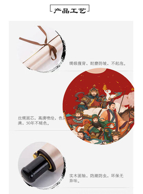 生意兴隆九路财神卷轴挂画