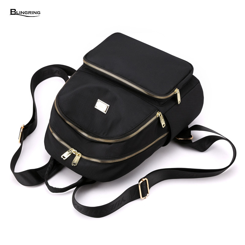 新款简约轻便防水小背包尼龙女包 blingring双肩背包