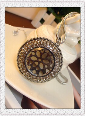 饰品欧比雅比毛衣链圆水晶钻韩国长款毛衣项链时尚女装白搭