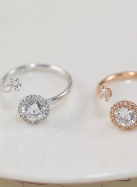 饰品克莱玛开口戒指时尚韩版潮人克拉钻大气新款指环