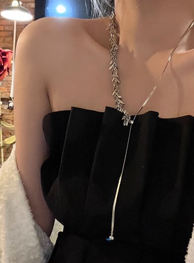 ins冷淡风麦穗亮片项链女