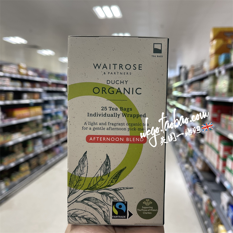 苏州现货 英国WAITROSE DUCHY有机英式早餐茶包25包62.5g办公冲饮 - 图0