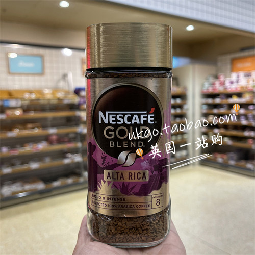 1瓶包邮 英国雀巢Nescafe Espresso意式特浓速溶无糖黑咖啡粉190g - 图1