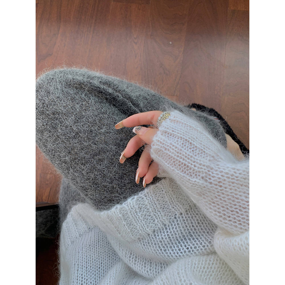 清仓捡漏~灰色羊毛羊绒阔腿裤女2024冬季新款小个子垂感显瘦裤子,淘宝优惠券,粉丝福利购,淘宝优惠卷