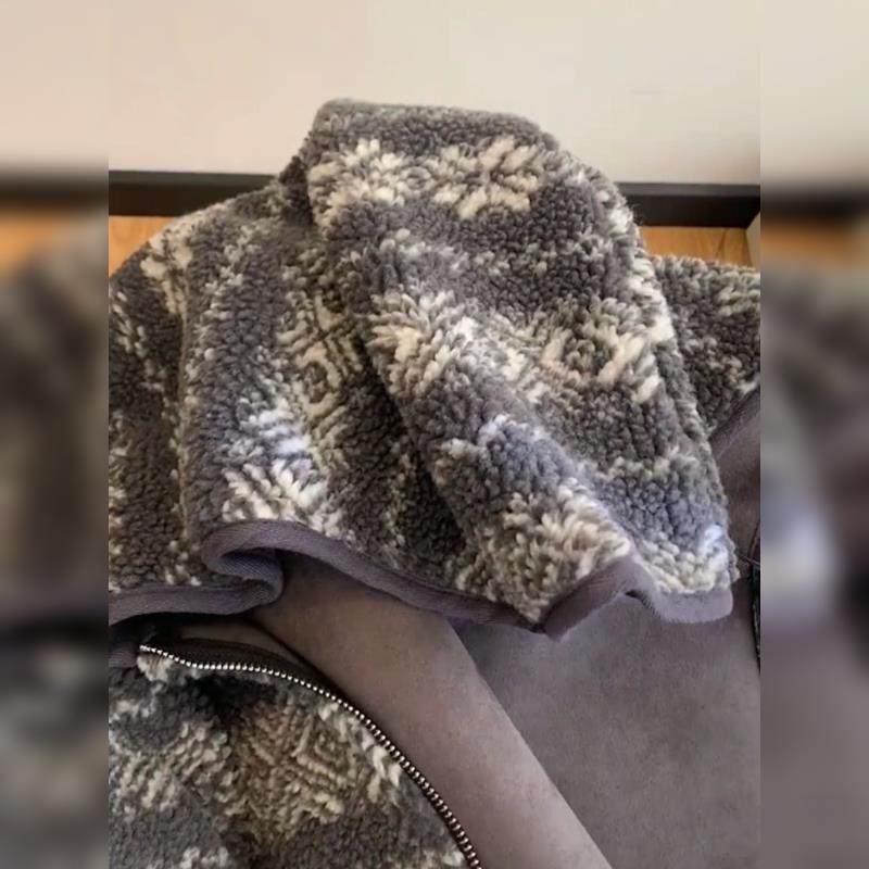 巨好看的初冬外套摇粒绒羊羔绒费尔岛提花圣诞款连帽保暖上衣女装,淘宝优惠券,粉丝福利购,淘宝优惠卷