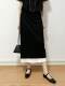 Brand counter high-end women's clothing foreign trade is too high-end and versatile. High-waisted slit design black and white contrasting skirt summer