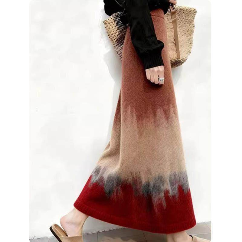 牛X货 巨炸裂！今年流行漂亮渲染半身裙女高腰显瘦a字裙气质女冬,淘宝优惠券,粉丝福利购,淘宝优惠卷