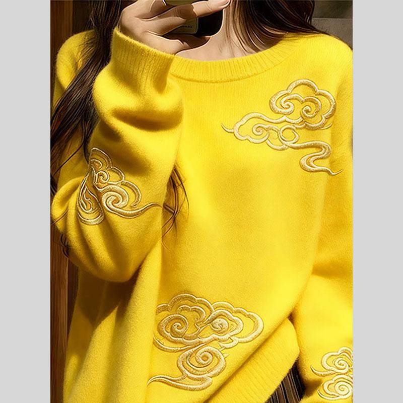 新中式国风毛衣高级感超好看针织上衣女2025秋冬新款今年流行爆款,淘宝优惠券,粉丝福利购,淘宝优惠卷