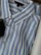 Women's blue striped high-studded linen shirt