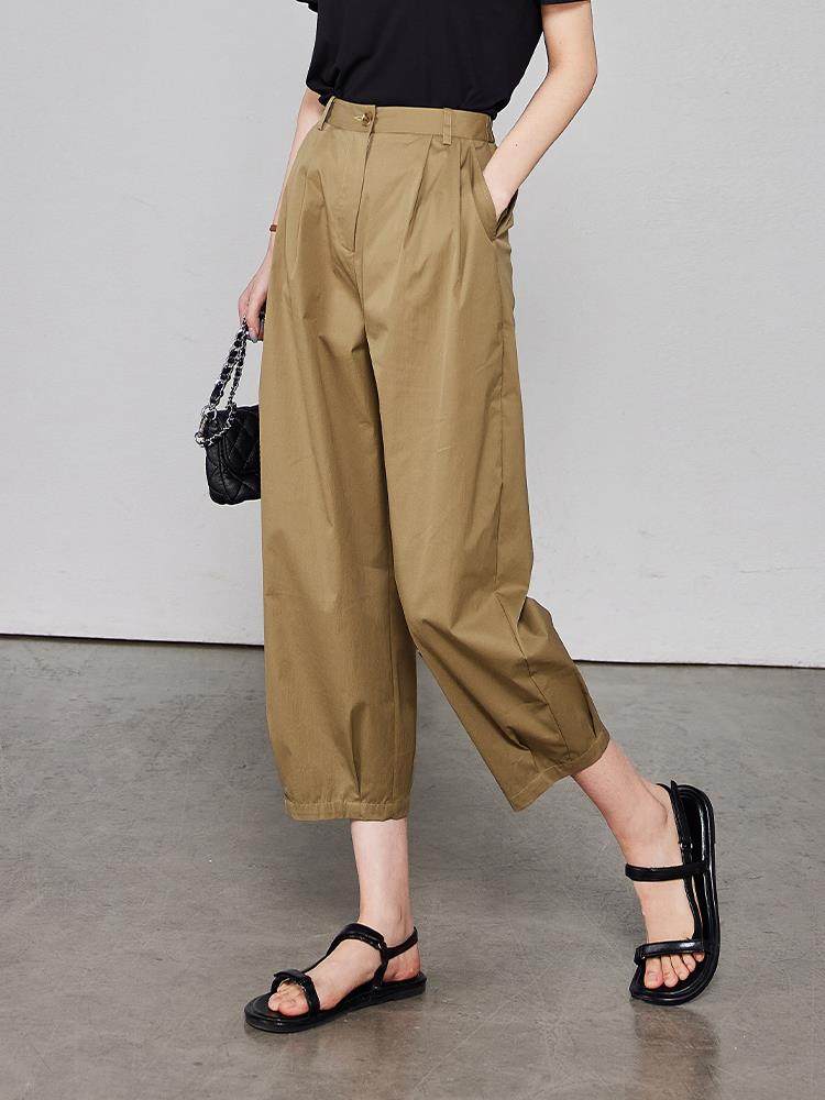 绝美~高质通勤！夏季新款气球九分薄款宽松阔腿裤休闲灯笼萝卜裤,淘宝优惠券,粉丝福利购,淘宝优惠卷