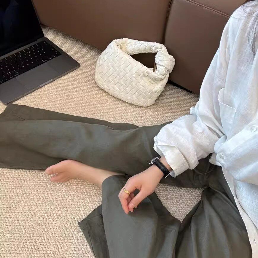 CHAO级推荐！夏季新品透气舒适宽松显瘦直筒裤韩系亚麻阔腿裤女