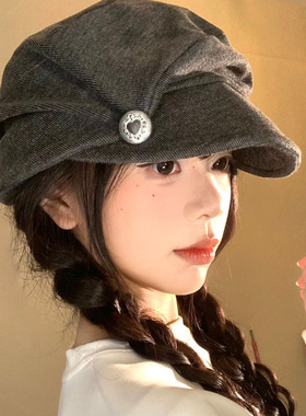 秋冬日系显脸小大头围贝雷帽女