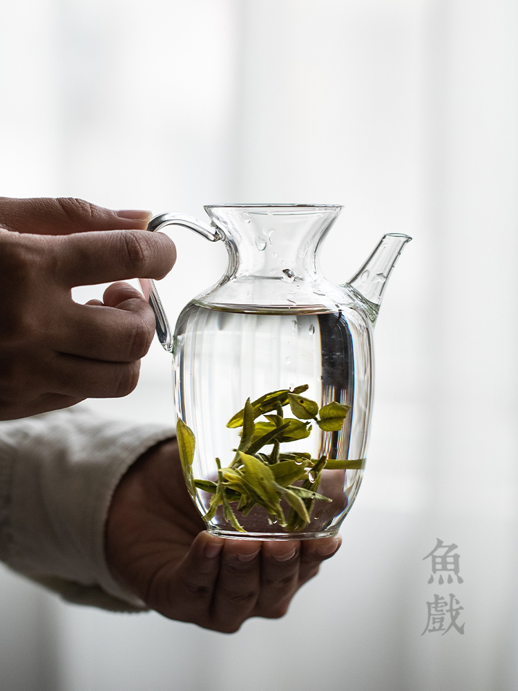 透明仿宋玻璃茶壶泡绿茶专用壶茶具小号泡茶冷水壶泡茶器家用单壶