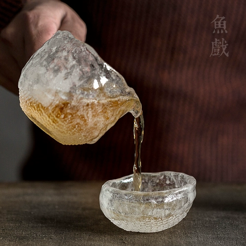 Рыба играет в чистую руку -Фрозен ожога глазированная чашка дома кунг -фу чайная чашка Мастер чашка одиночная чашка