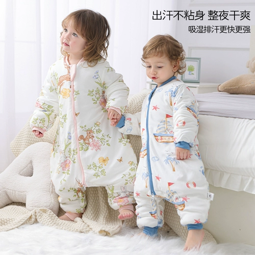 Спальный мешок Baby Bambootl Cotton Silk Spring, осень и зимняя постоянная температура хлопковые детские ноги деблимины у младенцев и детей все времена