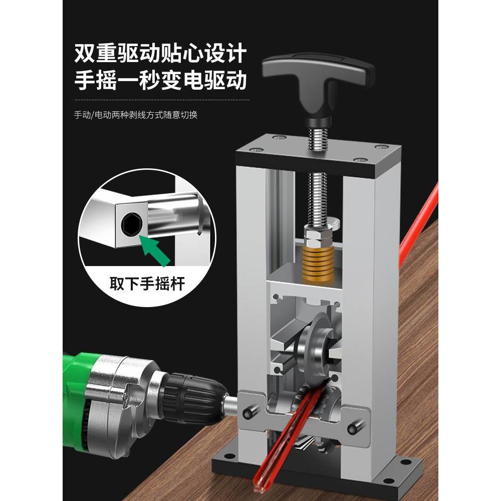 保联剥线机电动废铜线钳废旧电线电缆去皮机拨线器剥皮机拔线神器 - 图1