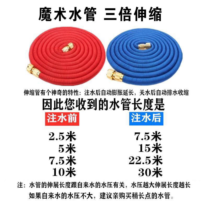 家用洗车水管伸缩软管高压防爆自来水便携管子园林水管万能接头装