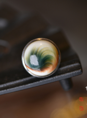 儒匪窝 925银镶嵌贝类戒指 精致简约