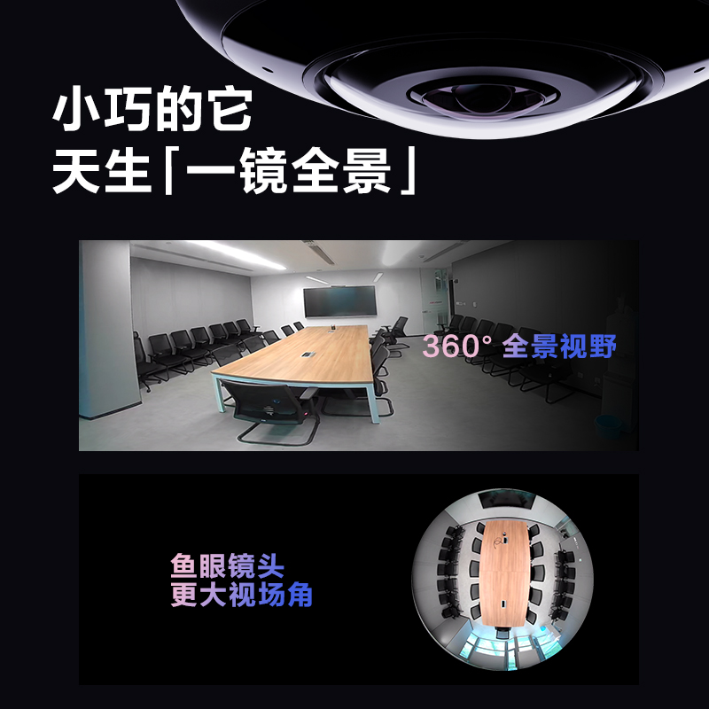 萤石E4P全景鱼眼网络监控摄像机360度全景用高清夜视室内云台-图1