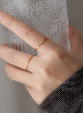 不掉色高级感极细碎钻戒指女时尚可爱锆石简约小众轻奢潮ins尾戒