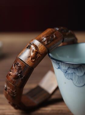 沉香木十二生肖手镯手串