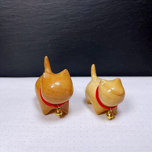 手工雕刻可爱樟木小猫咪 优雅猫 无相猫 招财猫福猫 创意萌宠摆件 - 图1