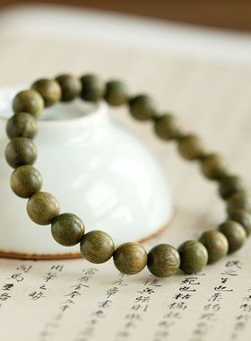 绿檀手串学生版清香型正宗沉水料男女款精工手磨森系情侣单圈手链